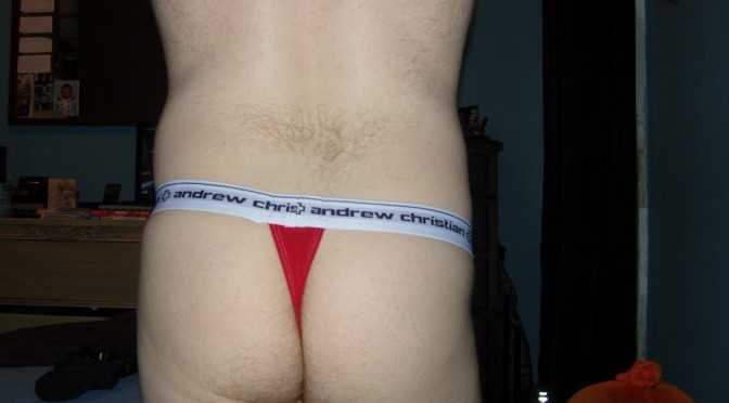 Day 75 – Red Andrew Christian Almost Naked thong