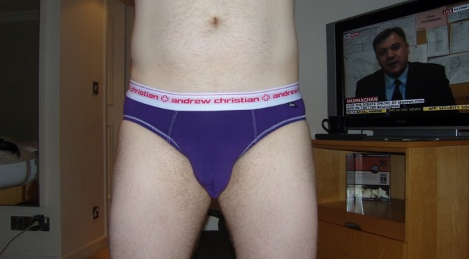 Day 119 – Purple Andrew Christian Almost Naked (?) Briefs