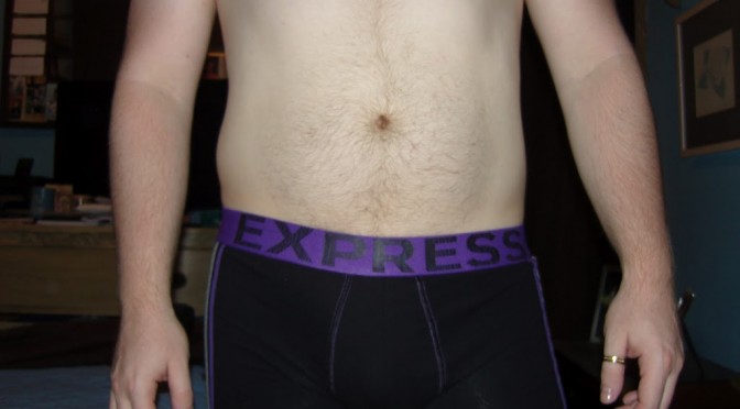 Day 154 – Black Express Trunks with Purple and Grey Stripes