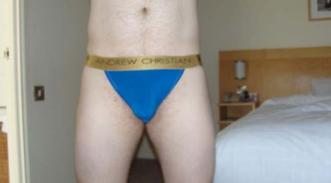 Day 165 – Andrew Christian Royal Blue Almost Naked Infinity Y-Back Thong