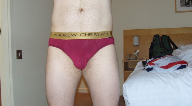 Day 168 – Maroon Andrew Christian Almost Naked Briefs