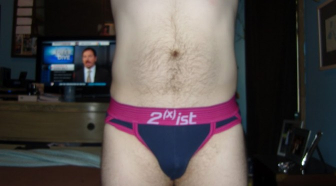 Day 256 – Blue and Pink 2xist Sport Briefs