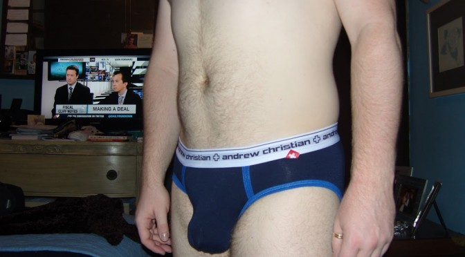 Day 319 – Blue Andrew Christian Almost Naked Sports Brief