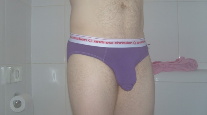 Day 339 – Purple Andrew Christian Almost Naked Briefs
