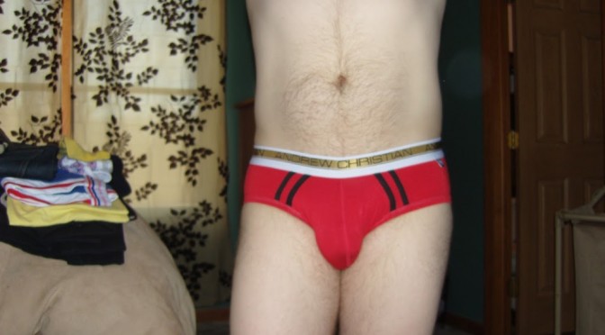 Day 356 – Red Andrew Christian Slim Focus Holiday Briefs
