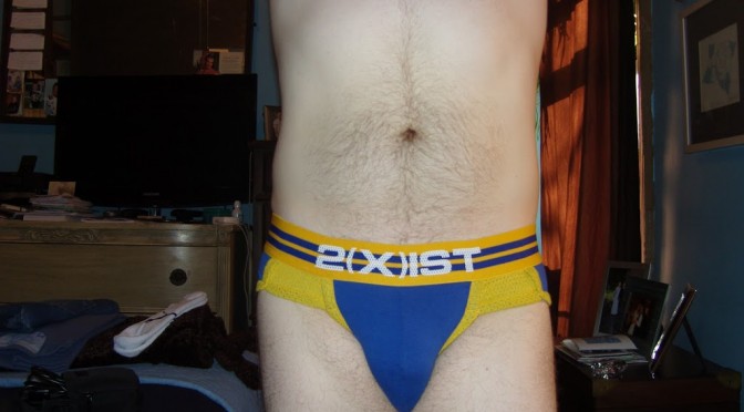 Day 368 – Blue and Yellow 2xist No Show Briefs