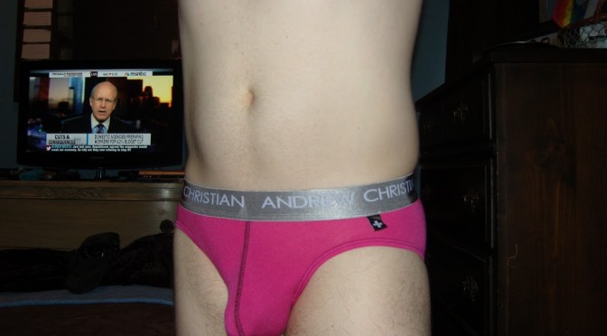 Day 405 – Pink Andrew Christian Nano Fit Briefs