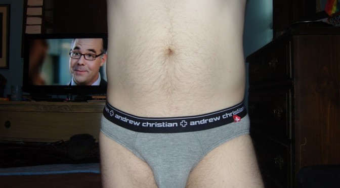 Day 440 – Grey Andrew Christian Almost Naked Briefs