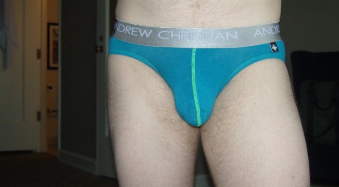 Day 444 – Teal Andrew Christian Nano Fit Briefs