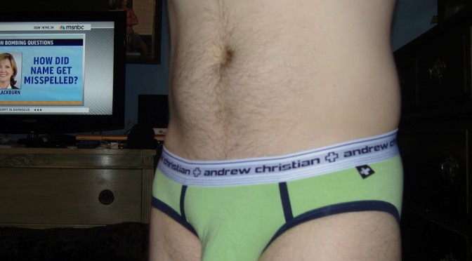 Day 482 – Lime Green Andrew Christian Almost Naked Sport Briefs