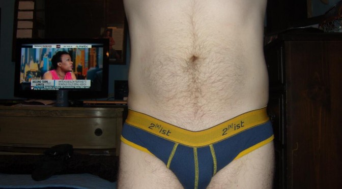 Day 499 – Contest – 2xist Blue with Yellow Accent No Show Briefs