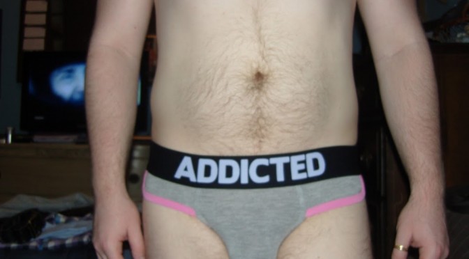 Day 511 – Grey Addicted Briefs with Pink Trim