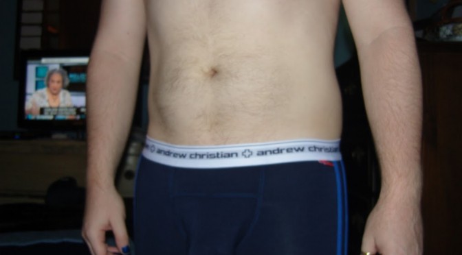 Day 543 – Navy Blue Andrew Christian Almost Naked Sport Trunks