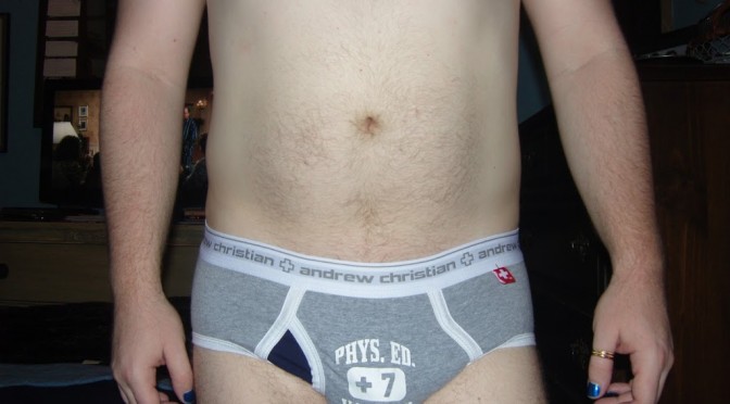 Day 549 – Grey and Blue Andrew Christian Briefs