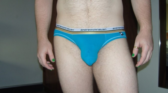 Day 586 – Turquoise Andrew Christian Color Vibe Briefs