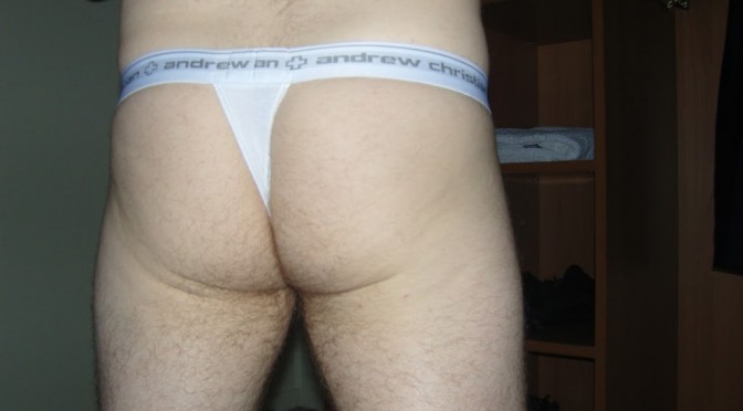 Day 589 – White Andrew Christian Almost Naked Thong