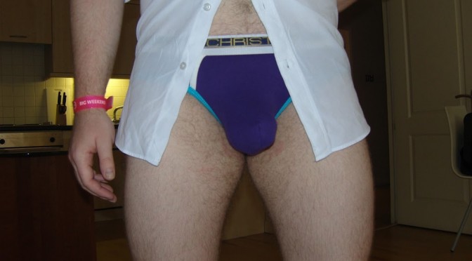 Day 598 – Purple Andrew Christian Color Vibe Sports Briefs
