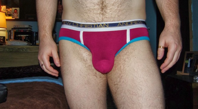 Day 657 – Burgundy Andrew Christian Color Vibe Briefs