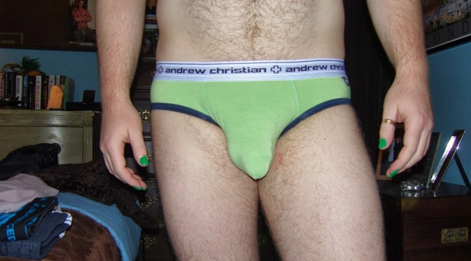 Day 665 – Bright Green Andrew Christian Almost Naked Air Jock