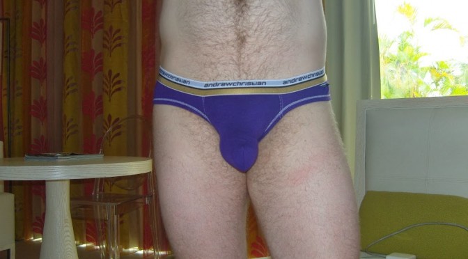 Day 696 – Purple Andrew Christian Color Vibe Briefs