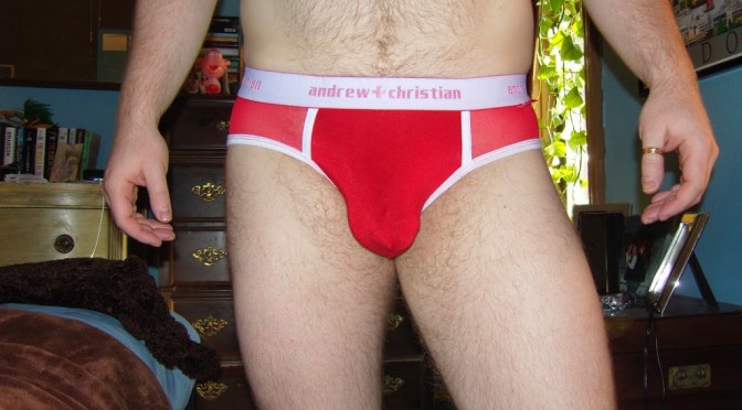 Day 730 – Red Sheer Almost Naked Briefs