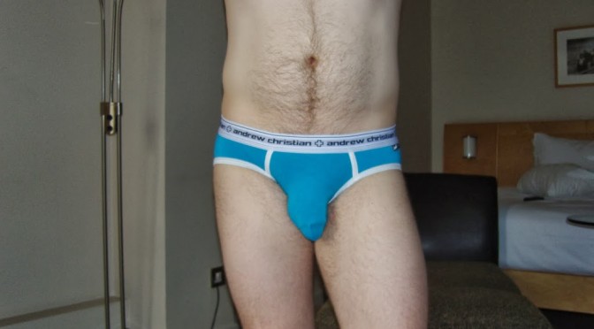 Day 775 – Turquoise Andrew Christian Almost Naked Sport Briefs