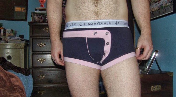 Day 758 – Navy and Pink Navy Diver Trunks