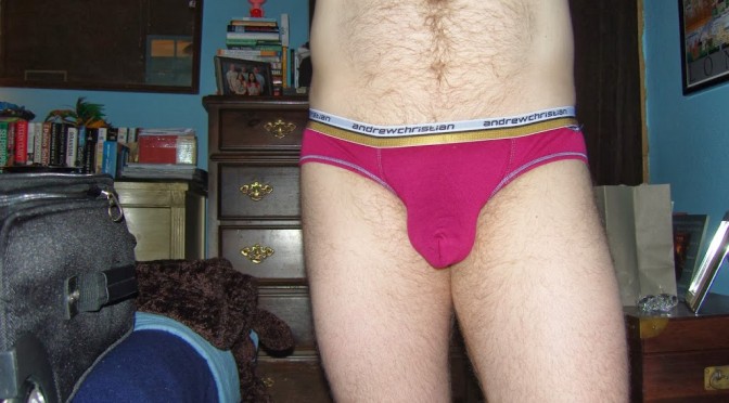 Day 789 – Cranberry Andrew Christian Colour Vibe Briefs
