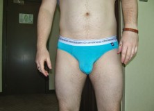 Day 839 – Aqua Andrew Christian Almost Naked Briefs