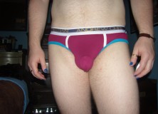 Day 877 – Burgundy Andrew Christian Color Vibe Sports Briefs