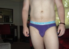 Day 884 – Purple Tagless Andrew Christian Almost Naked Briefs