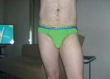 Day 959 – Lime Green Andrew Christian Almost Naked Briefs