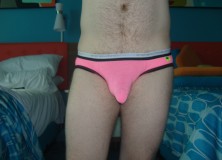 Day 977 – Neon Pink Andrew Christian Almost Naked No Show Briefs