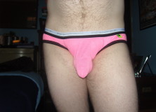 Day 1030 – Neon Pink Andrew Christian Almost Naked No Show Briefs