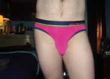 Day 1038 – Fuchsia Andrew Christian Almost Naked Briefs