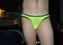 Day 1048 – Neon Yellow Andrew Christian Almost Naked No Show Briefs