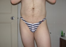 Day 1113 – White and Blue Cocksox Thong