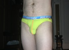 Day 1189 – Yellow Andrew Christian Happy Briefs