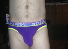 Day 1216 – Purple Andrew Christian Almost Naked Briefs