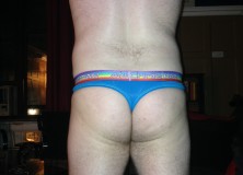 Day 1208 – Turquoise Andrew Christian Almost Naked Pride Thong
