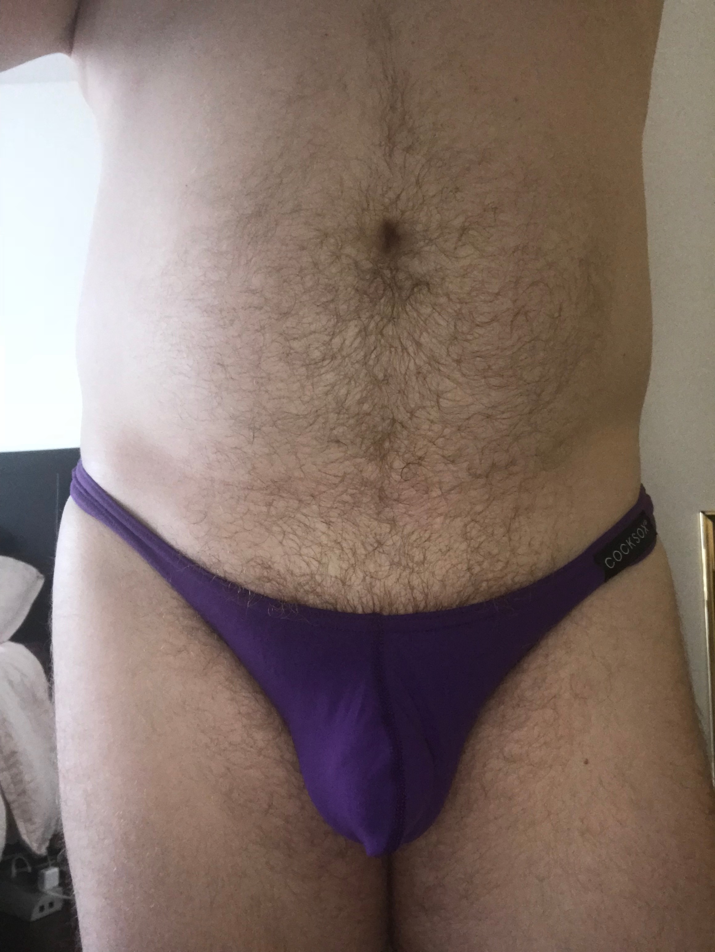 Cocksox thong in bright purple today…