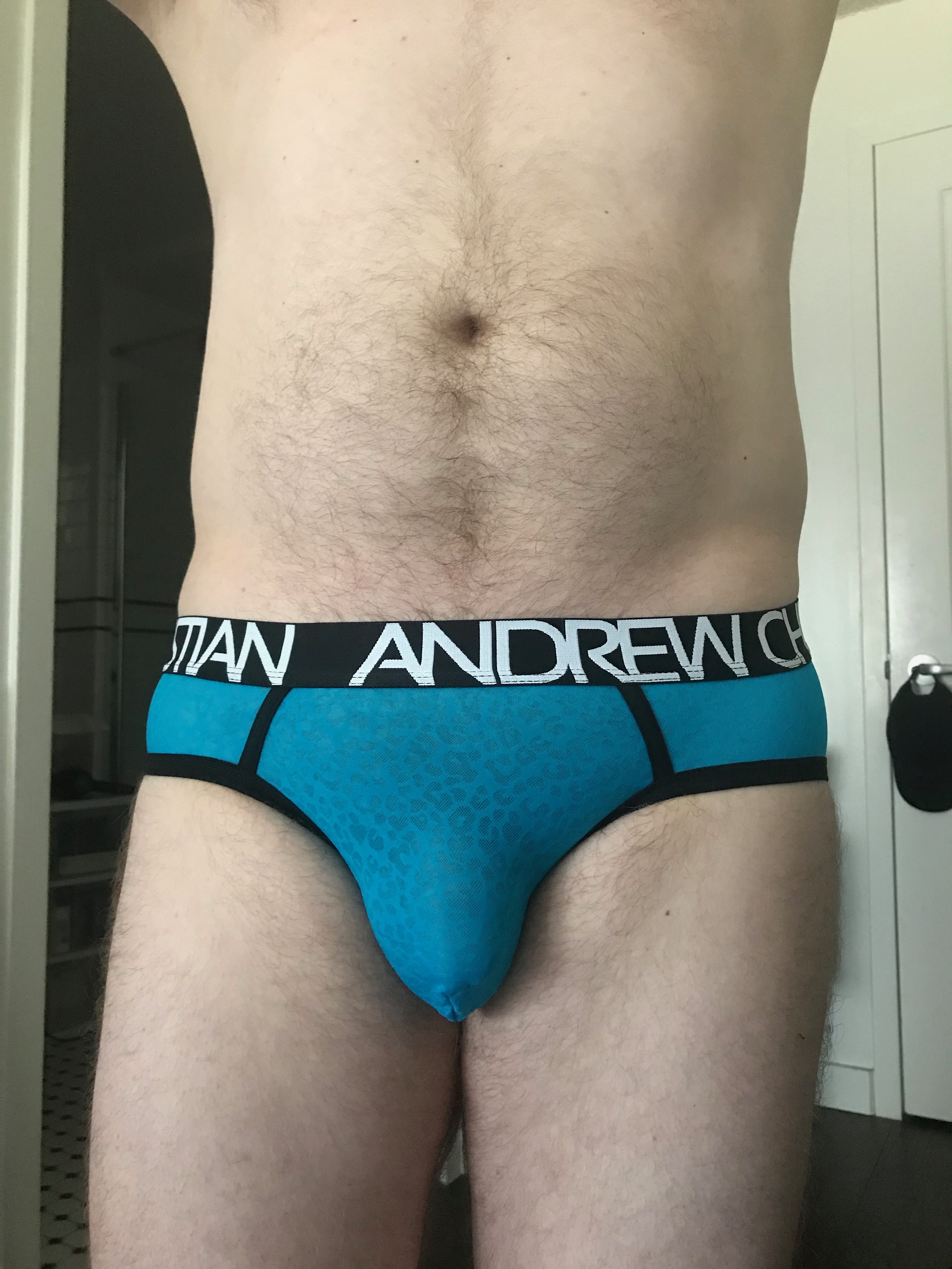 Animal Print in blue mesh by Andrew Christian today…