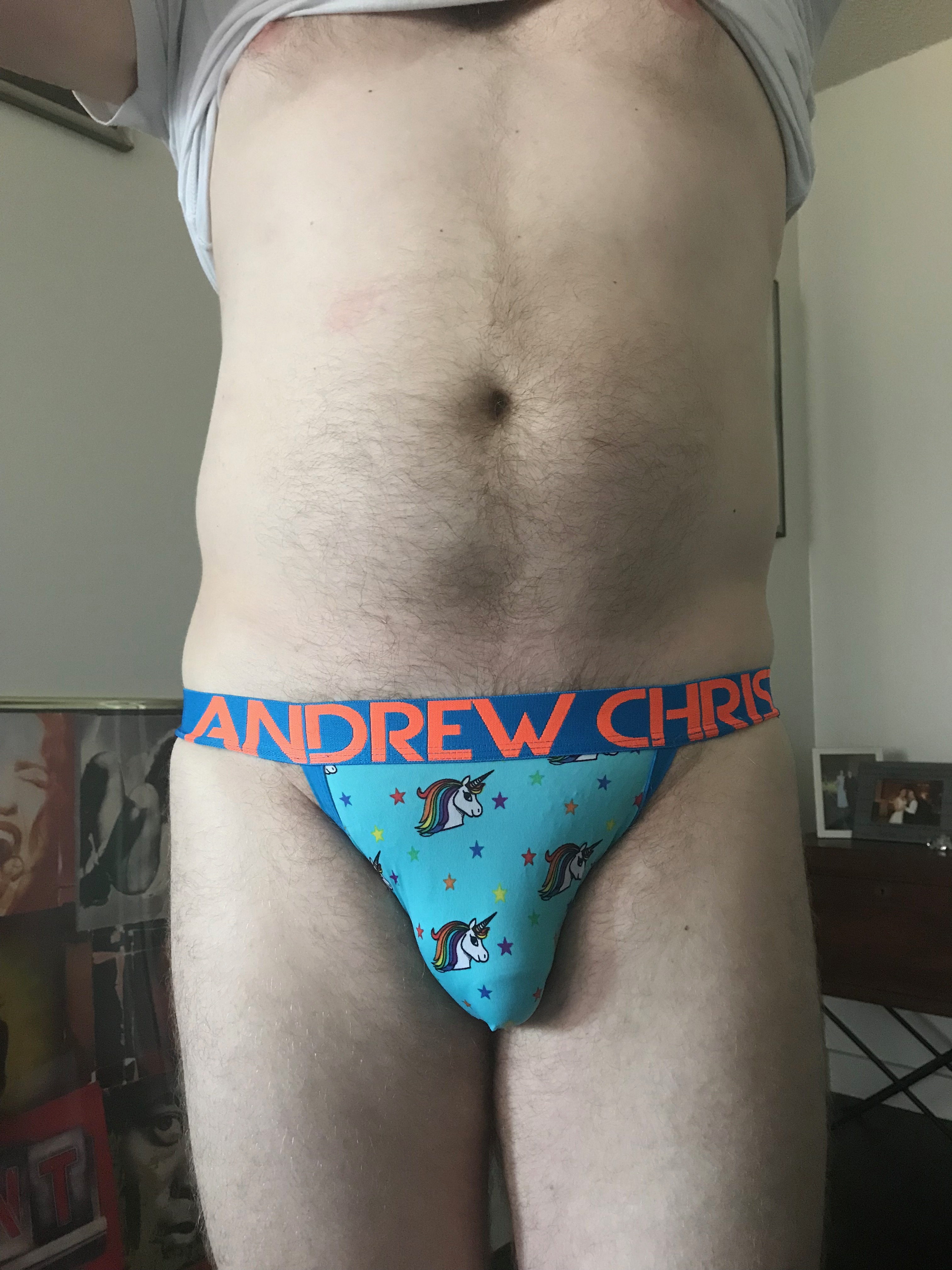 Unicorns and sparkles on a jockstrap…yes please!