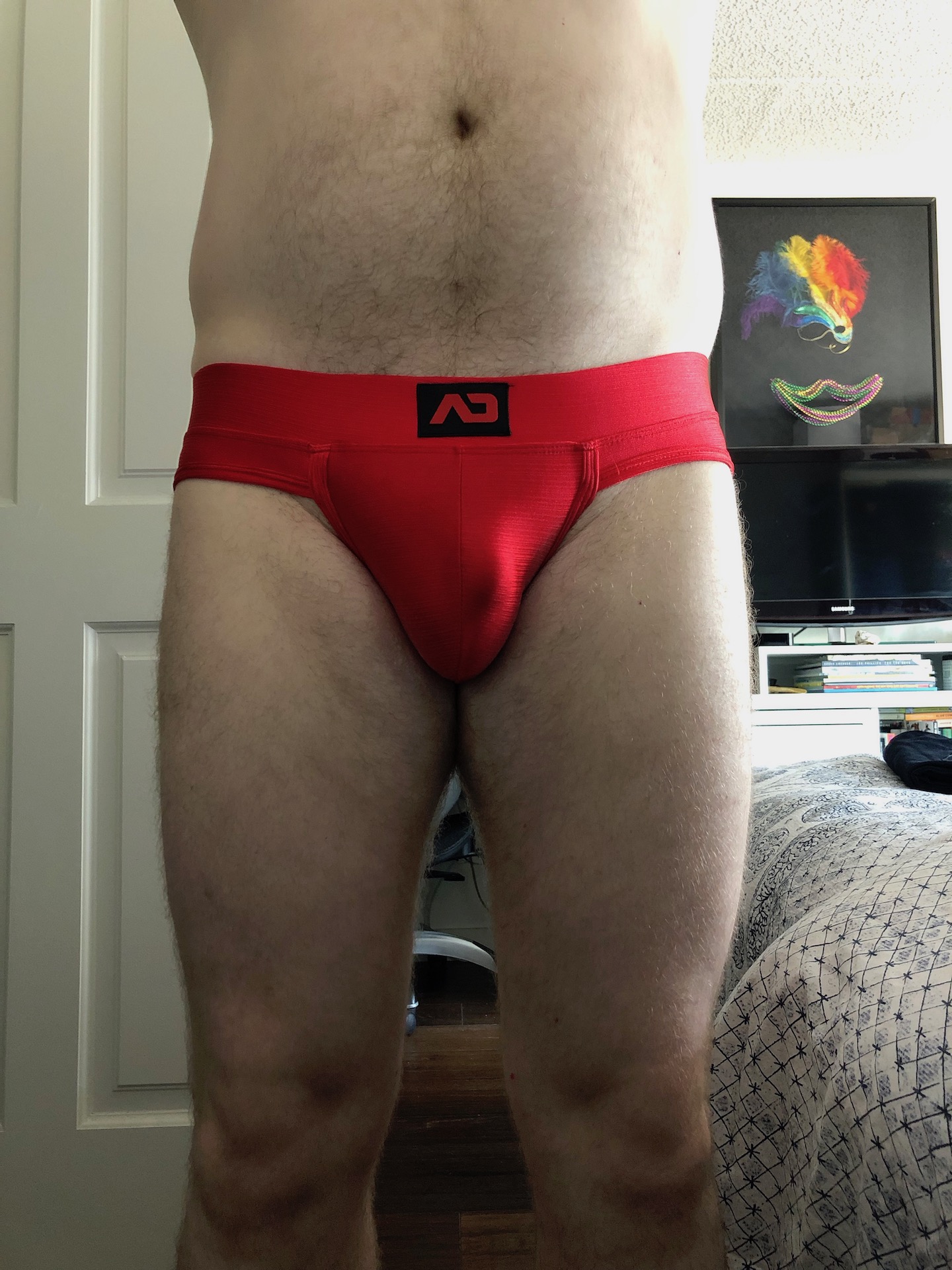 AD by Addicted bright red briefs…