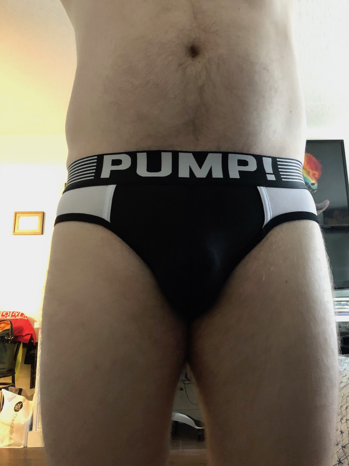 Pump briefs in basic black and white…