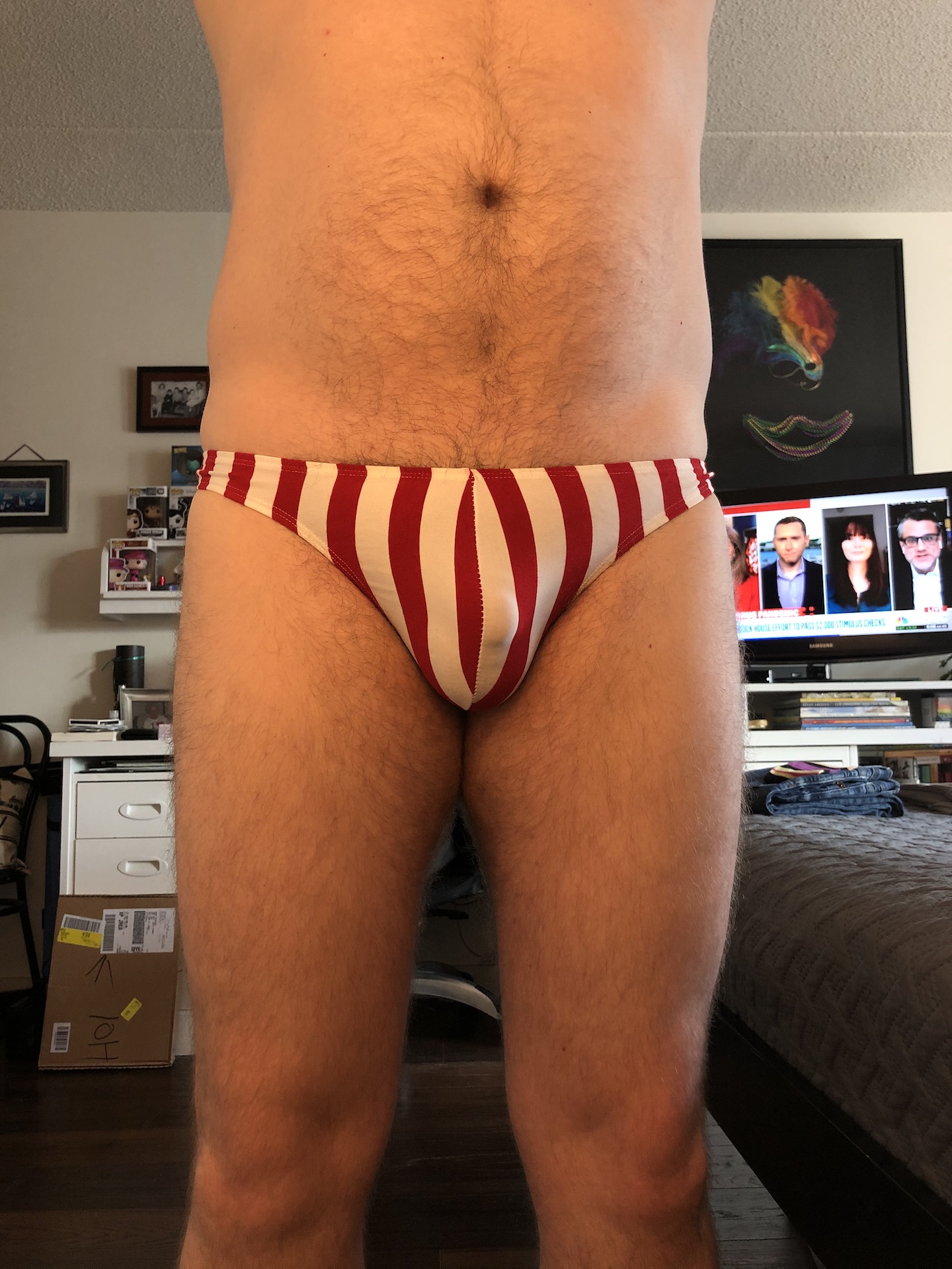 Candy cane stripes in thong form for today…