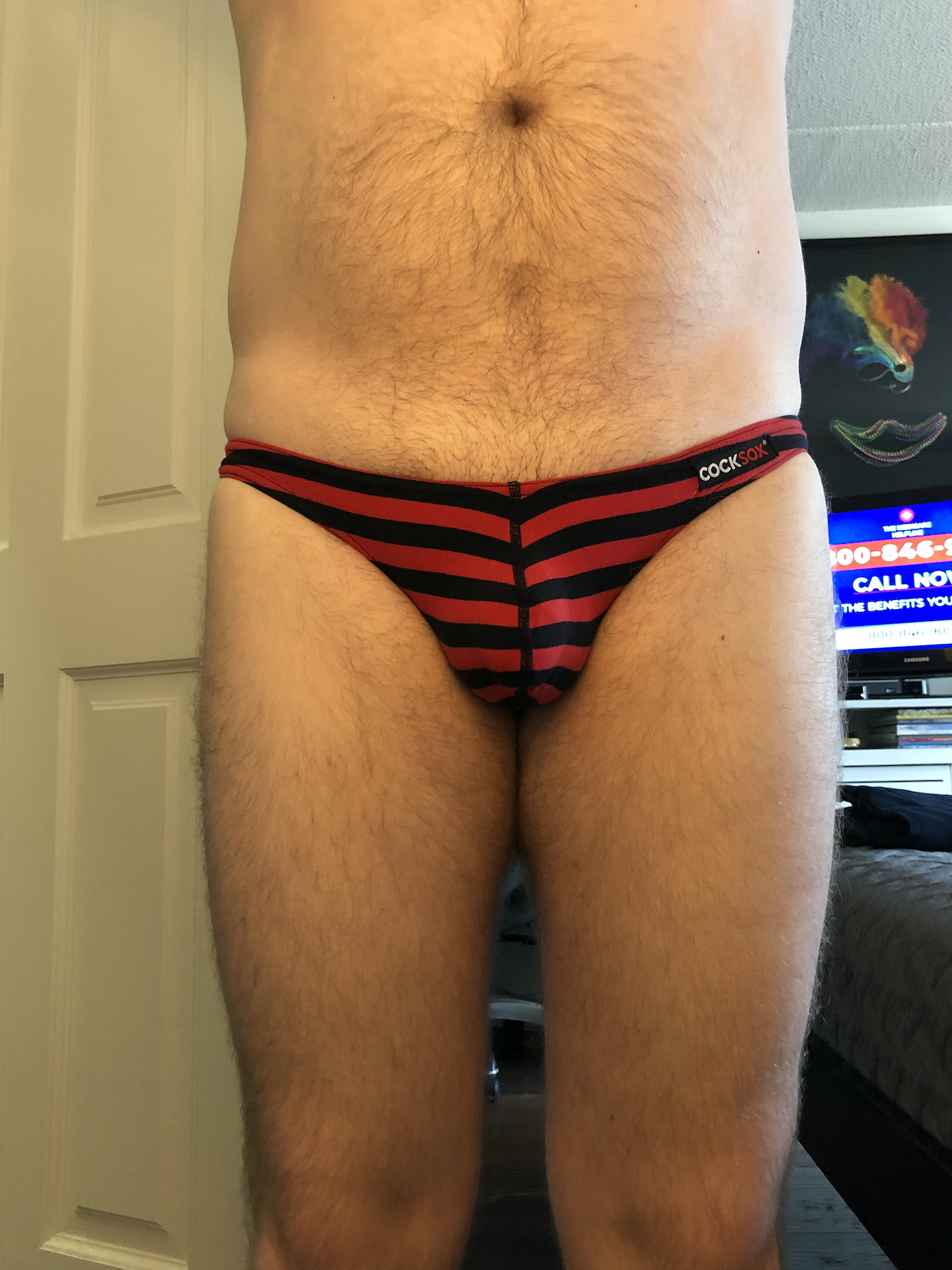 Red and black stripes from cocksox today…